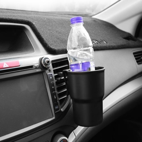 

Multifunctional Car Water Cup Holder Hanging Storage Box Mobile Phone Holder Air Outlet Trash Can (Black)