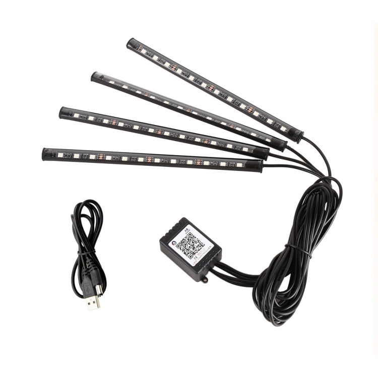 

4 in 1 Universal Car USB 8-color APP Control LED Atmosphere Light Decorative Lamp, with 12LEDs Lamps Cable Length: 1.5m