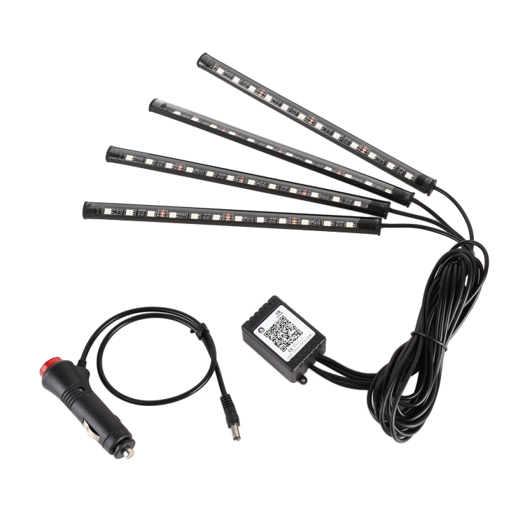

4 in 1 Universal Car Cigarette Lighter 8-color APP Control LED Atmosphere Light Decorative Lamp, with 12LEDs Lamps Cable Length: 1.5m