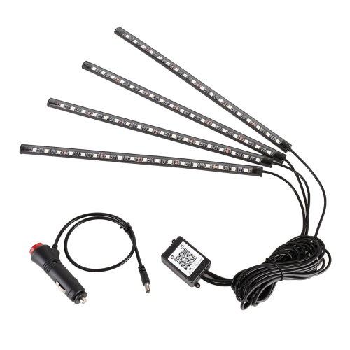 

4 in 1 Universal Car Cigarette Lighter 8-color APP Control LED Atmosphere Light Decorative Lamp, with 18LEDs Lamps Cable Length: 1.5m