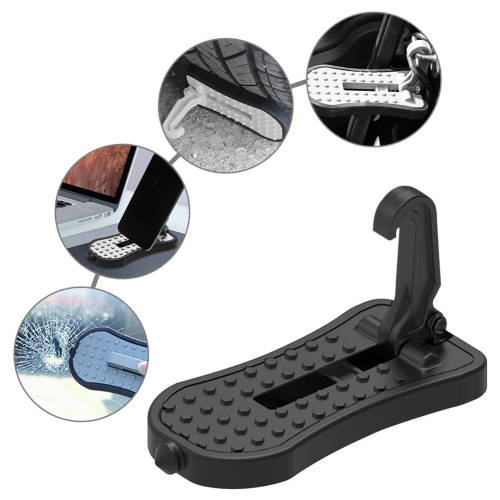 

Multi-functional Car Door Sill Step Pedals Pads with Safety Hammer(Black)
