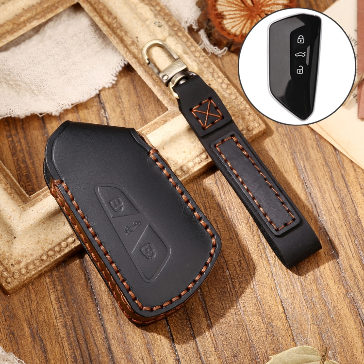 Hallmo Car Cowhide Leather Key Protective Cover Key Case for Volkswagen Golf 8 (Black)
Hallmo Car Cowhide Leather Key Protective Cover Key Case for Volkswagen Golf 8 (Black)