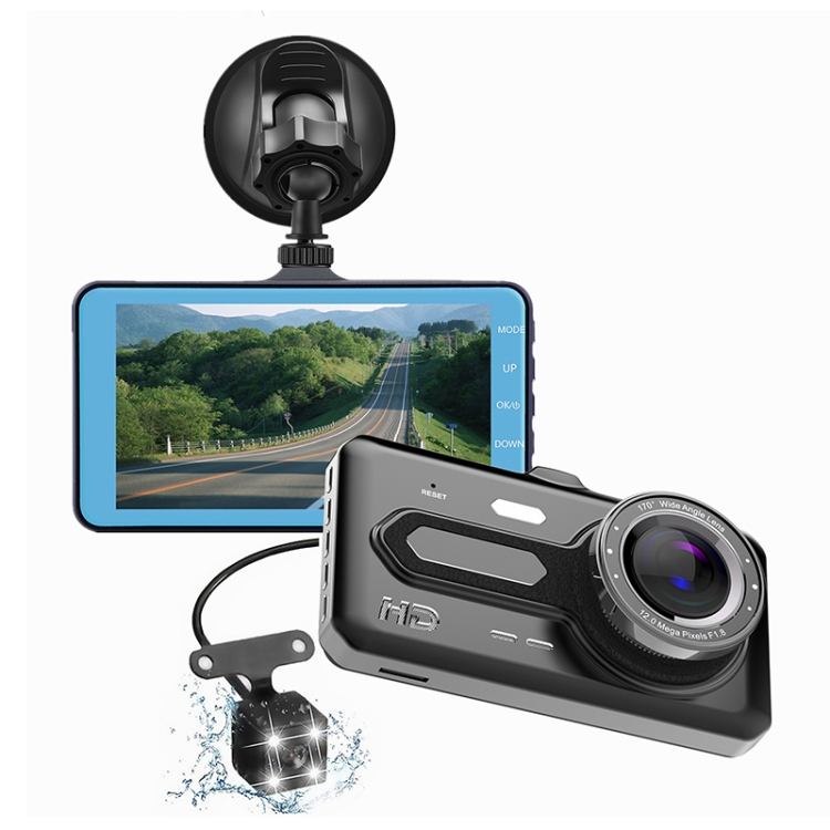 

Q60 4 inch Dual-lens Driving Recorder 1080P Reversing Image