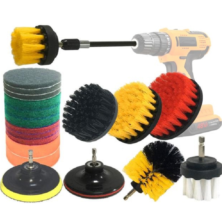 

20 in 1 Floor Wall Window Glass Cleaning Descaling Electric Drill Brush Head Set