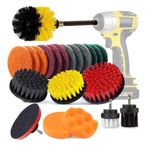 

22 in 1 Floor Wall Window Glass Cleaning Descaling Electric Drill Brush Head Set