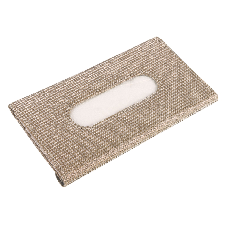 

Car Hook and Loop Fastener Imitation Diamond Tissue Storage Bag (Gold)