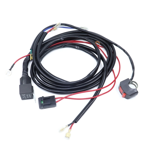 

12V 2 in 1 Car / Motorcycle LED Spotlight Headlight Flashing Wiring Harness Cable