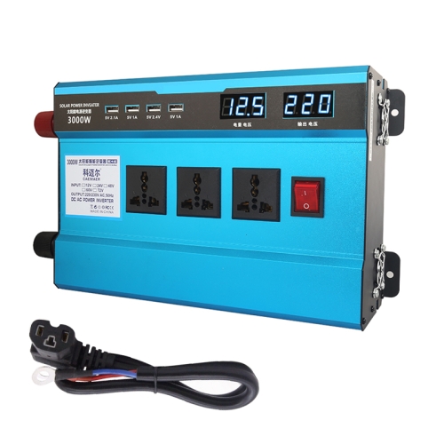 

Carmaer 60V to 220V 3000W Intelligent Fan Car Double Digital Display Inverter Household Power Converter