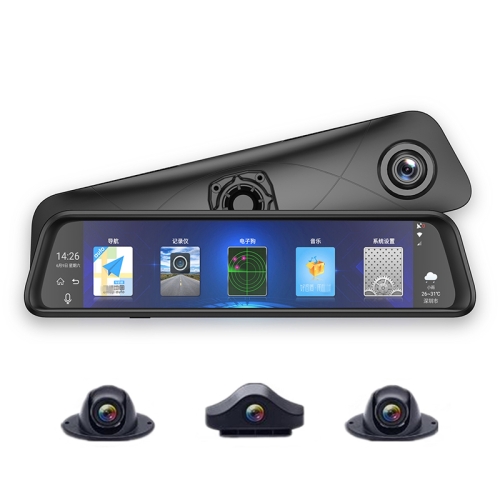 

T50 Car 12 inch 360 Panoramic Four-channel Monitoring Rearview Mirror Driving Recorder
