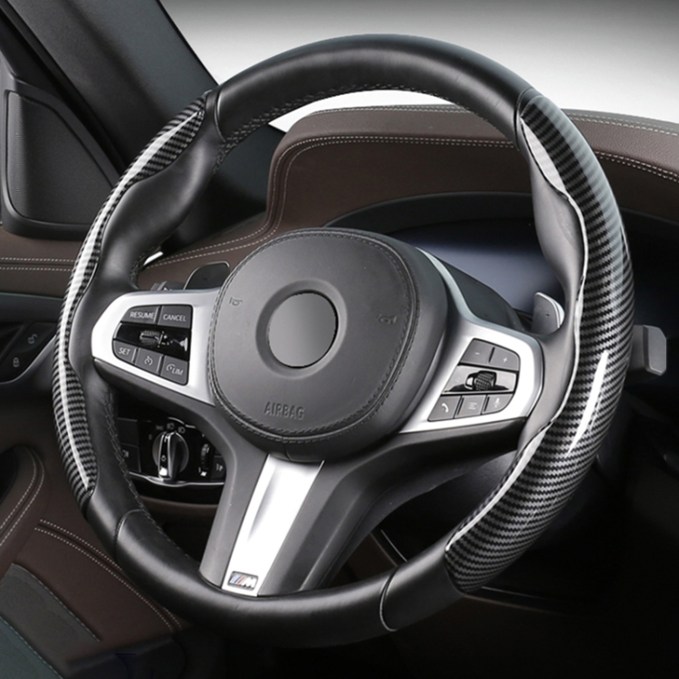 

Car Universal Carbon Fiber Steering Wheel Cover (Black)
