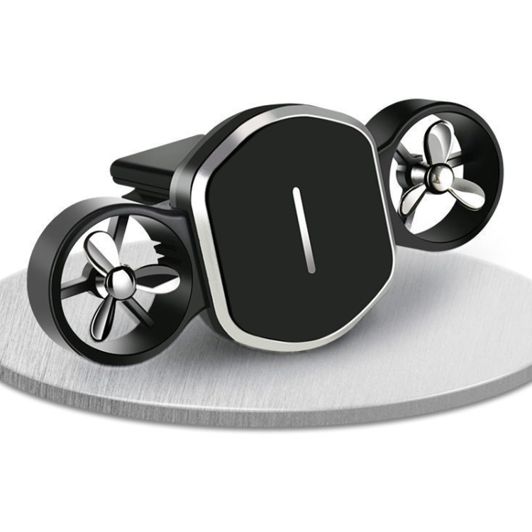 

Car Dual-turbo Air Outlet Magnetic Mobile Phone Holder with Aromatherapy (Black)