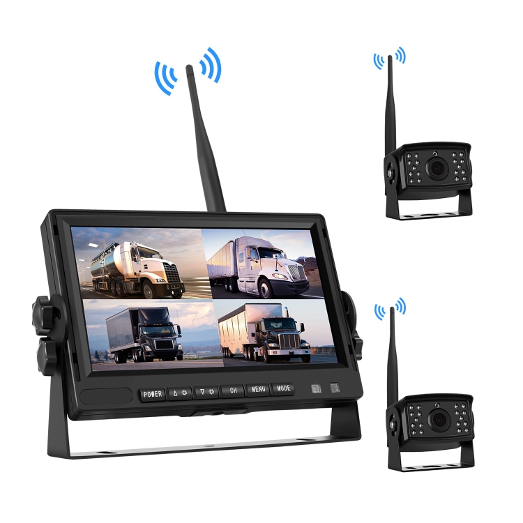 

PZ710-W 7 inch Car Digital Wireless Rear-view Split-screen Monitor Dual Record