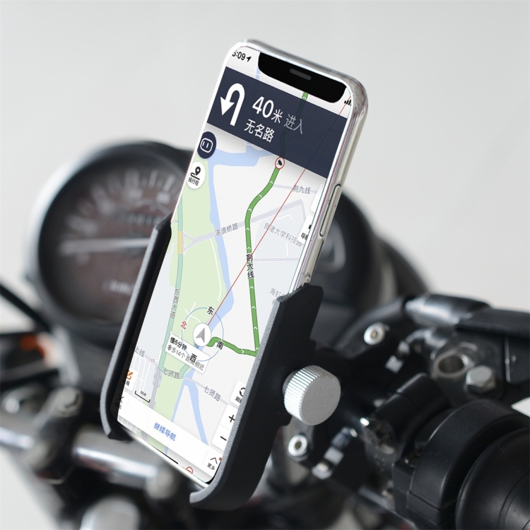 

Motorcycle Aluminium Alloy Pressure Casting Mobile Phone Holder Bracket, Handlebar Version (Black)