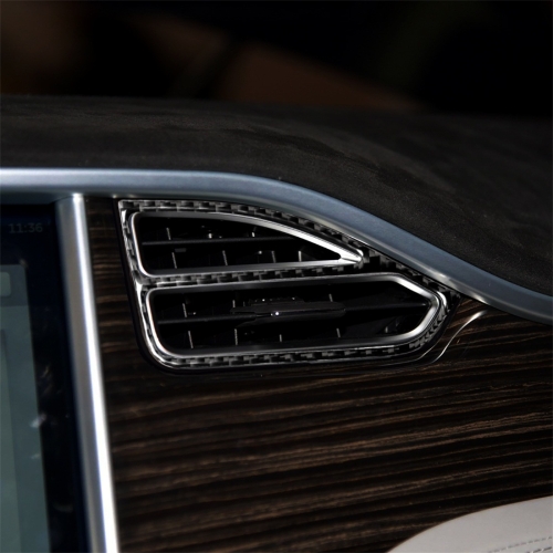 

4 PCS Carbon Fiber Car Central Control Instrument Outlet Decorative Sticker for Tesla Model X