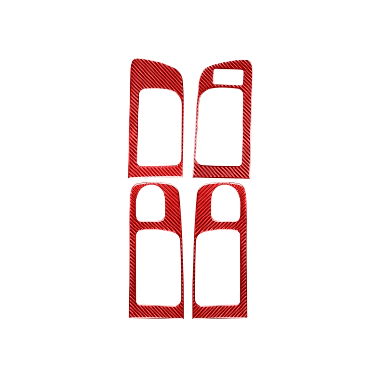 

4 PCS / Set Carbon Fiber Car Door Inner Handle Decorative Sticker for Toyota Tundra 2014-2018,Right Drive (Red)