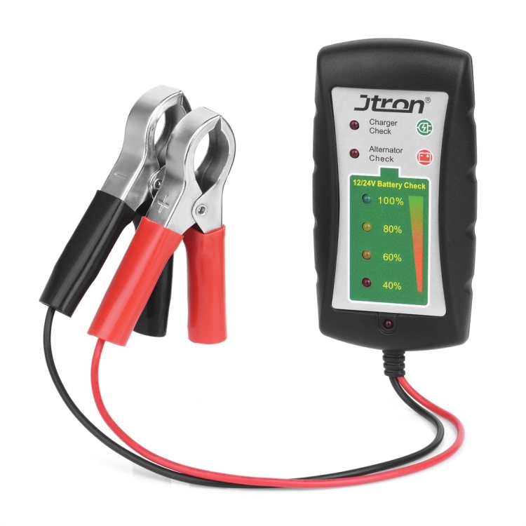 

12 / 24V DC Car Battery Clip Tester LED Alternator Diagnostic Tester for Cars Motorcycles Trucks Battery Check