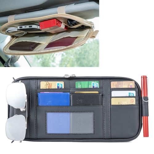 

Universal Car Multi-functional Sun Visor Card Clip Bags Glasses Bill Clip Holder (Black)