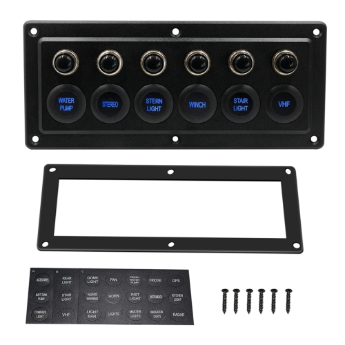 

CS-976A2 12-24V 6 Way Switches Single Touch Switch Panel for Car RV Boat Yacht