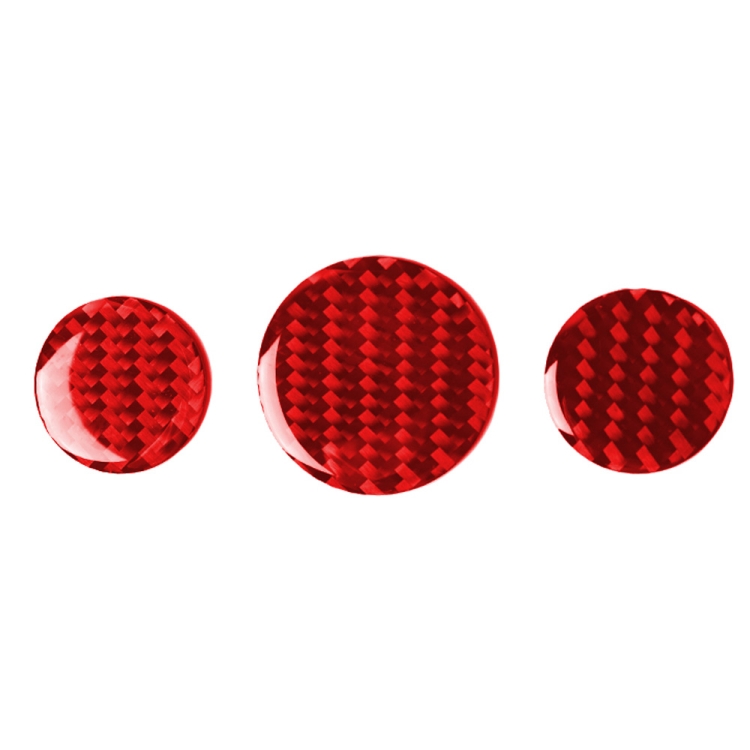 

Car Carbon Fiber Multimedia Knob Decorative Sticker for BMW Mini F55 F56 F60, Left and Right Drive Universal (Red)