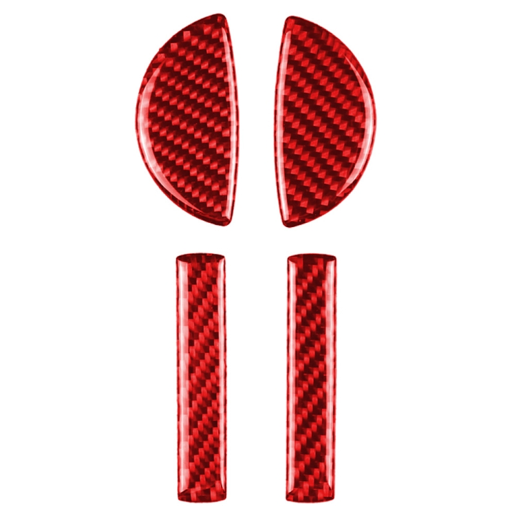 

4 in 1 Car Carbon Fiber Door Handle Decorative Sticker for BMW Mini Cooper Clubman Countryman F55 F54 F60, Left and Right Drive Universal(Red)
