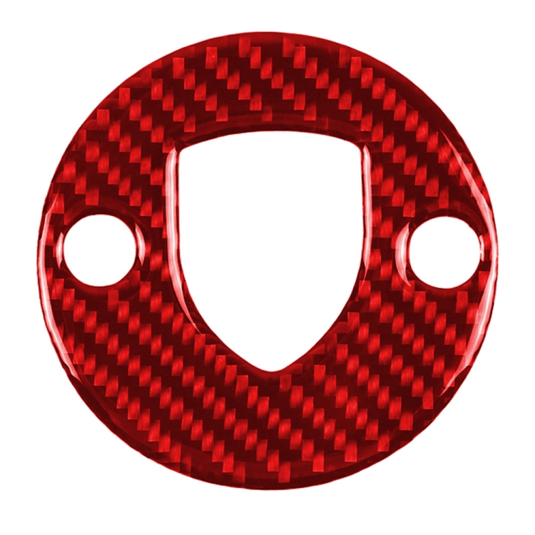 

Car Carbon Fiber Steering Wheel Decorative Sticker for Porsche Macan 2014-2021, Left and Right Drive Universal (Red)