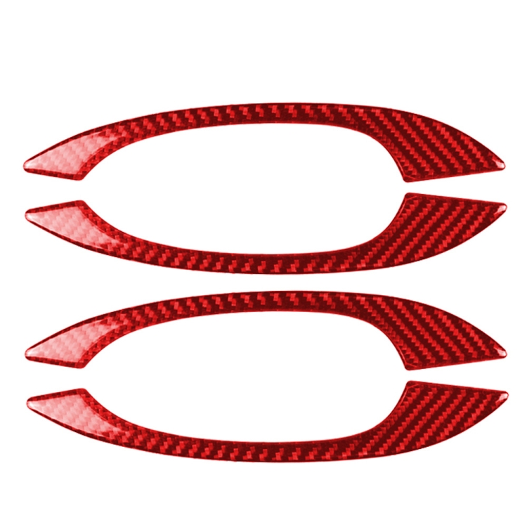 

Car Carbon Fiber Outside Door Handle Decorative Sticker for Porsche Macan 2014-2021, Left and Right Drive Universal (Red)