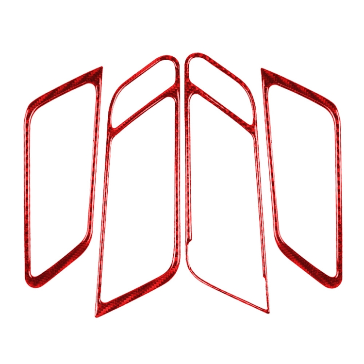 

Car Carbon Fiber Door Handle Frame Panel Decorative Sticker for Porsche Macan 2014-2021, Left and Right Drive Universal (Red)