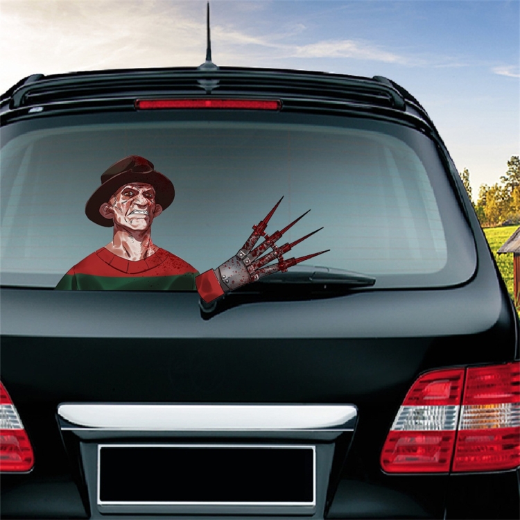 

Steel Claw Pattern Horror Series Car Rear Windshield Window Wiper Self-Adhesive Decorative Sticker