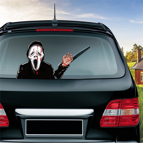 

Screaming Killer Pattern Horror Series Car Rear Windshield Window Wiper Self-Adhesive Decorative Sticker