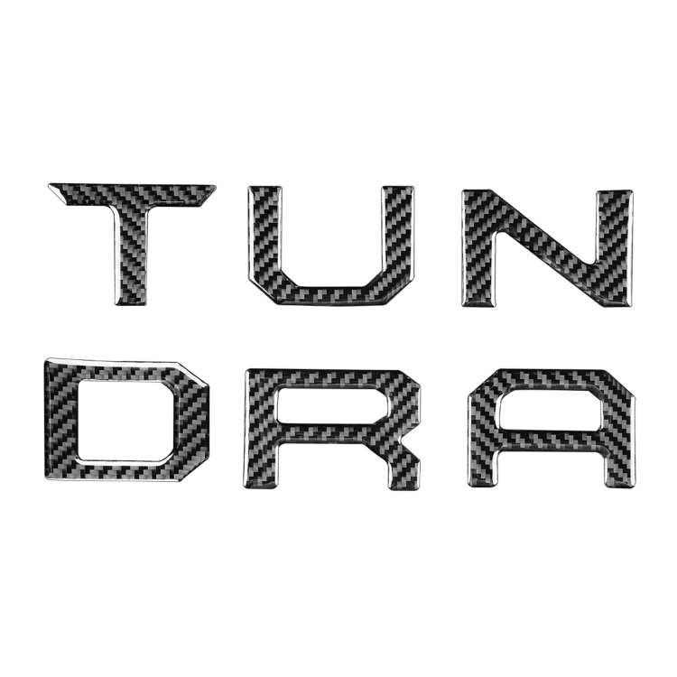 

6 PCS / Set Carbon Fiber Car Rear Door Letter Label Decorative Sticker for Toyota Tundra 2014-2018, Left Right Driving Universal