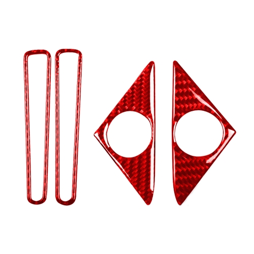 

4 PCS / Set Carbon Fiber Car Door Horn + Window Air Outlet Decorative Sticker for Nissan GTR R35 2008-2016, Left and Right Driving Universal (Red)