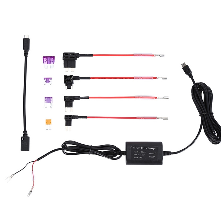

Vehicle Data Recorder Voltage Drop Line 12V to 5V Low Voltage Protection Electrical Appliance Step-down Line, Length: 3.2m