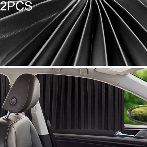 

2 PCS Car Auto Sunshade Curtains Windshield Cover for the Front Seat (Black)