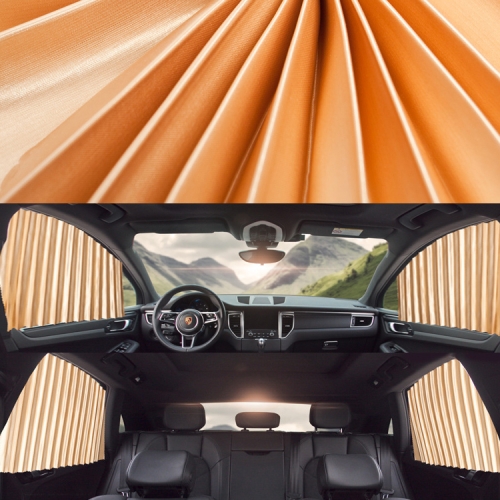 

4 in 1 Car Auto Sunshade Curtains Windshield Cover Set (Gold)