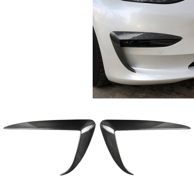 

2 PCS Tesla Model 3 Car Carbon Fiber Front Air Knife Decorative Sticker