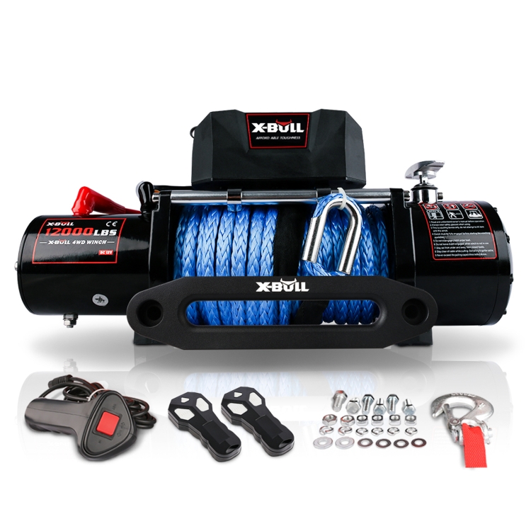 

[US Warehouse] X-BULL 12000LBS Waterproof Synthetic Electric Rope Winch with Wireless Handheld Remote and Corded Control Recove