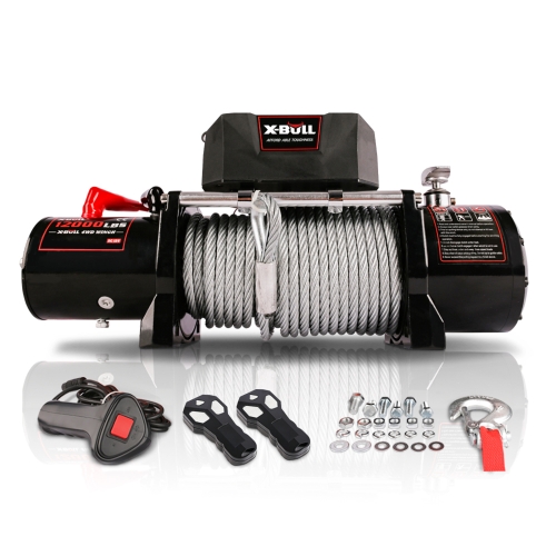 

[US Warehouse] X-BULL 12V 12000LBS Waterproof Steel Cable Electric Winch with Corded Control for Truck UTV / ATU / SUV / Car