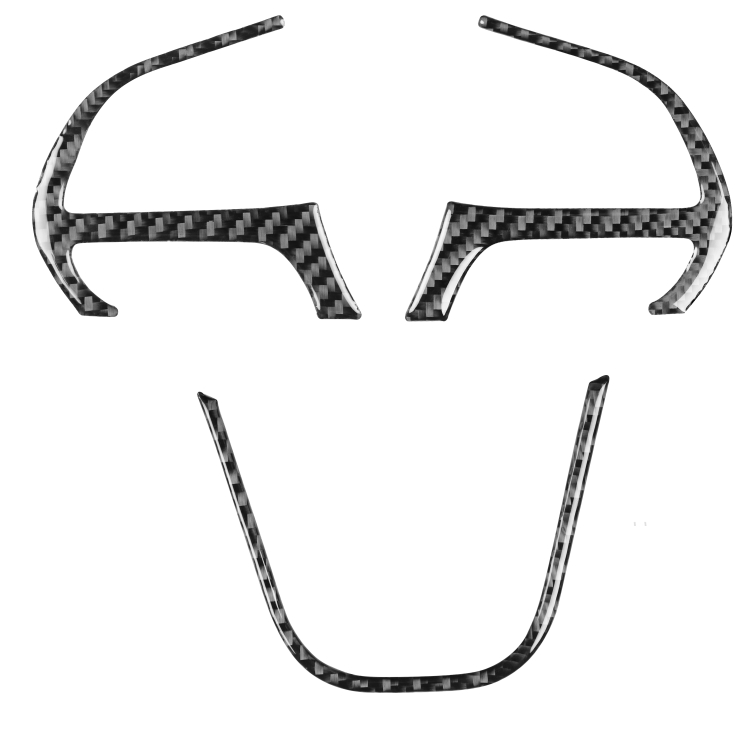 

3 PCS / Set Carbon Fiber Car Steering Wheel Button Frame Decorative Sticker for Dodge Challenger 2015 and Above, Left Driving