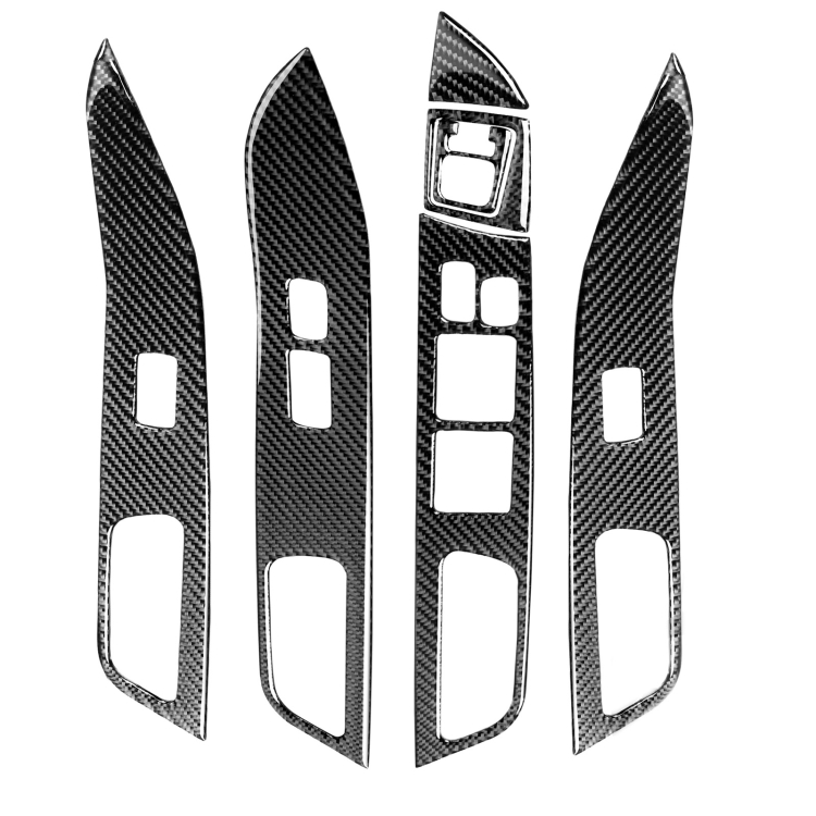 

6 PCS Car Carbon Fiber Glass Lift Panel Decorative Sticker for Mitsubishi Lancer EVO 2008-2015, Right Drive