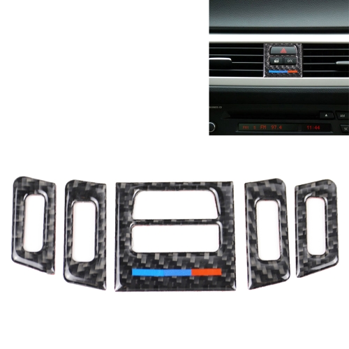 

5 PCS Low Matching Carbon Fiber Car Air Outlet Decorative Sticker for BMW E90 / E92 / E93 2005-2012