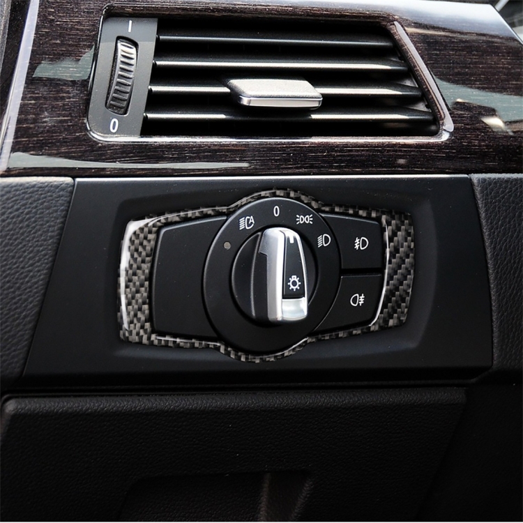 

Carbon Fiber Car Headlight Switch Decorative Sticker for BMW E90 / E92 / E93 2005-2012