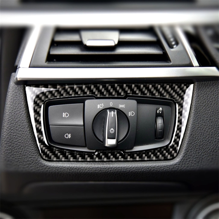 

Carbon Fiber Car Headlight Switch Decorative Sticker for BMW F30 2013-2017 / F34 2013-2017