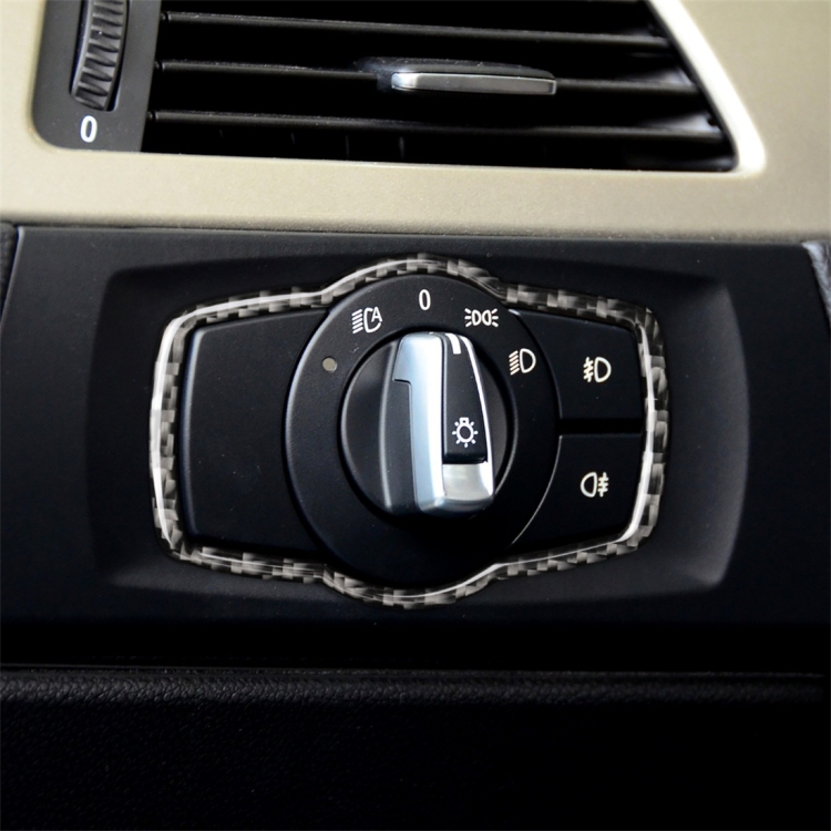 

Carbon Fiber Car Headlight Switch Decorative Sticker for BMW E90 / E92 / E93 2005-2012 / 320i / 325i, Thin Version