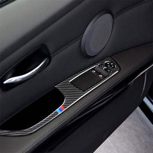

2 PCS Three Color Carbon Fiber Car Left Driving Lifting Panel Decorative Sticker for BMW E92 2005-2012, Diameter: 40.4cm