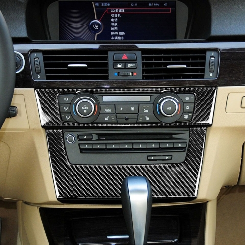 

Carbon Fiber Car Central Control CD Panel Decorative Sticker for BMW E90 / E92 2005-2012, High Edition without Hole