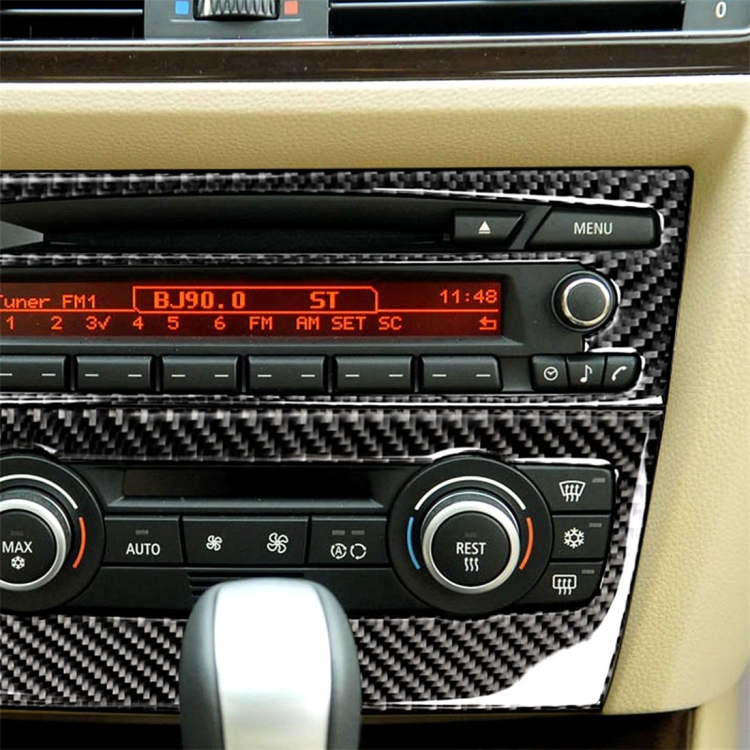 

Carbon Fiber Car Central Control CD Panel Decorative Sticker for BMW E90 / E92 2005-2012, Non Navigation without Hole