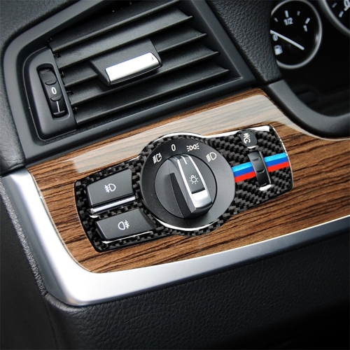 

Three Color Carbon Fiber Car Headlight Switch Decorative Sticker for BMW 5 Series F01 / F10 / F07 / F25 / F26