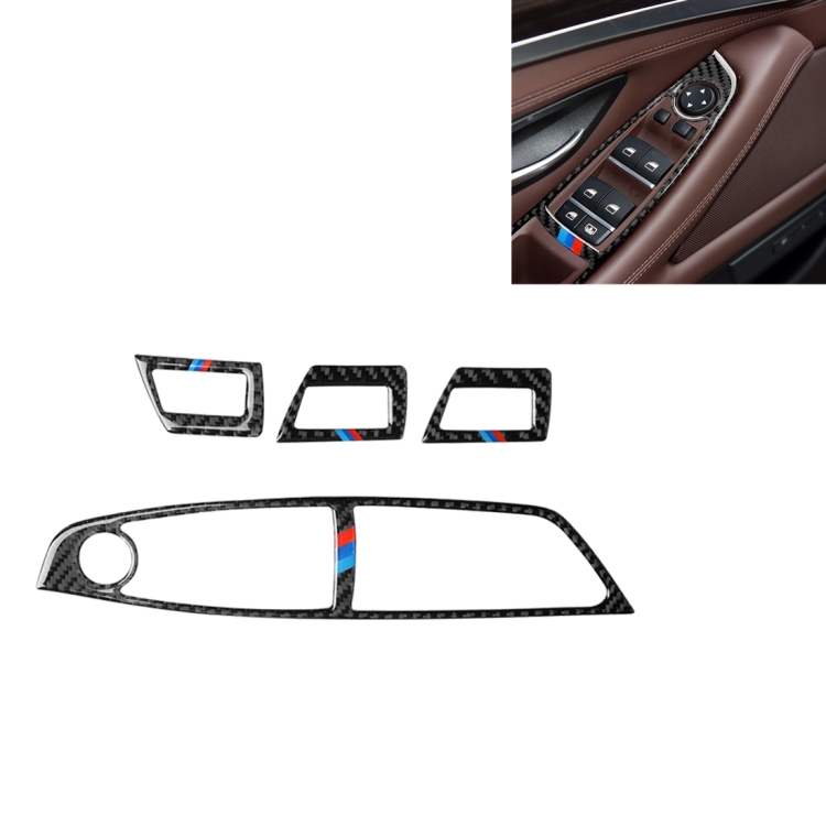 

Three Color Carbon Fiber Car Left Driving Lifting Panel Decorative Sticker for BMW 5 Series F10 2011-2018