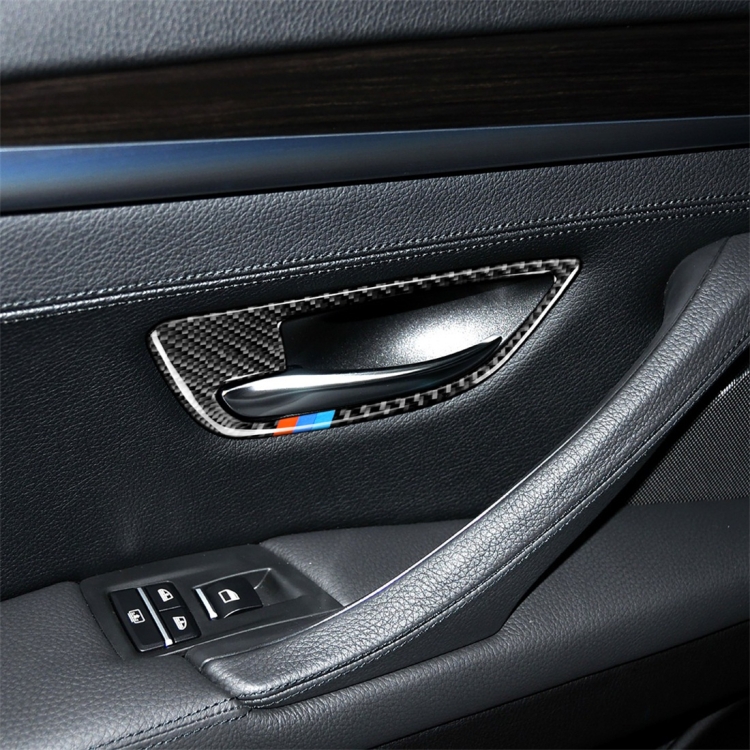 

4 PCS Three Color Carbon Fiber Car Door Handle Frame Decorative Sticker for BMW 5 Series F10 2011-2017