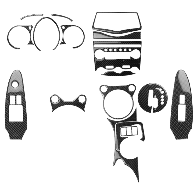 

17 in 1 Car Carbon Fiber Whole Vehicle Decorative Sticker for Nissan 370Z Z34 2009-, Right Drive